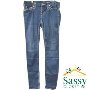 True Religion Big T Stitch Stella Skinny Jeans Size 32 EUC